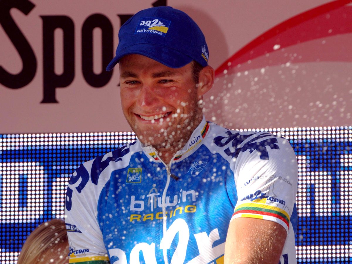 Tomas Vaitkus ant pakylos po Giro d'Italia 9 etapo pergalės, 2006